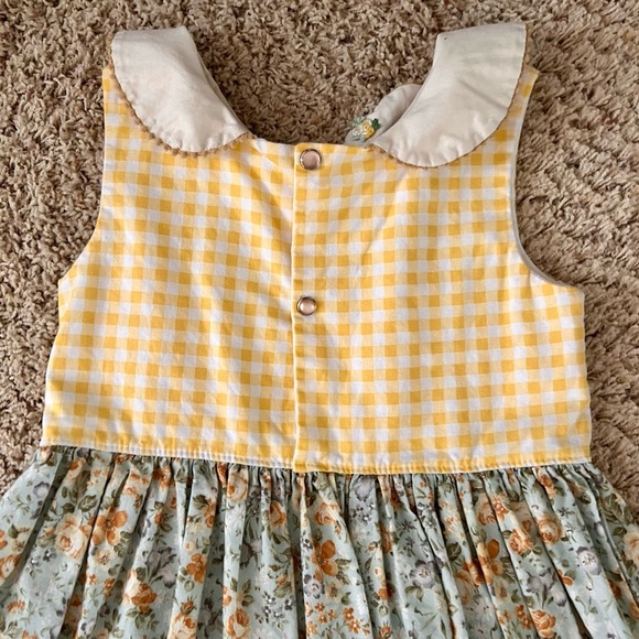 JK Heirloom Yellow Floral Girls Boutique Dress Size 6 - Picture 12 of 13